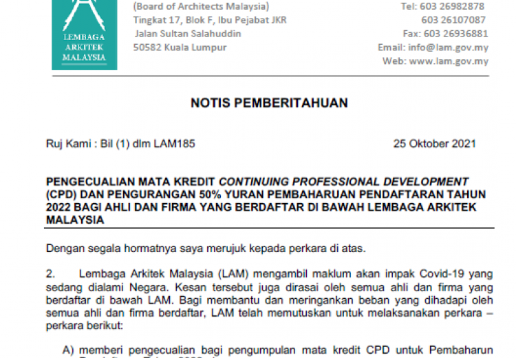 NOTIS Pemberitahuan Pembaharuan Pendaftaran 2022